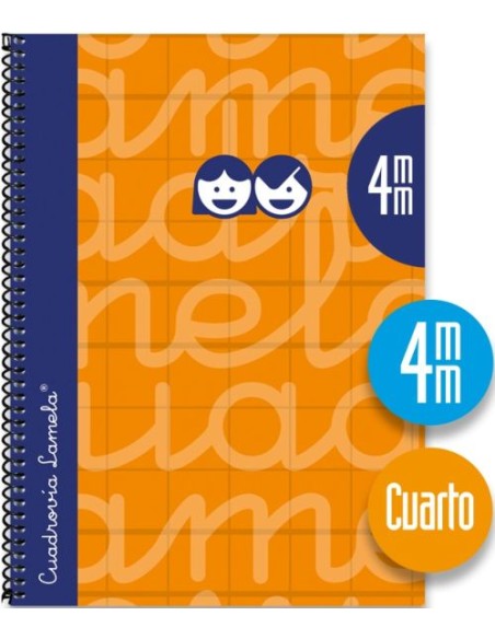 CUADERNO ESPIRAL 4º 80H 90G 4MM NARANJA CUADROVIA EXTRADURA
